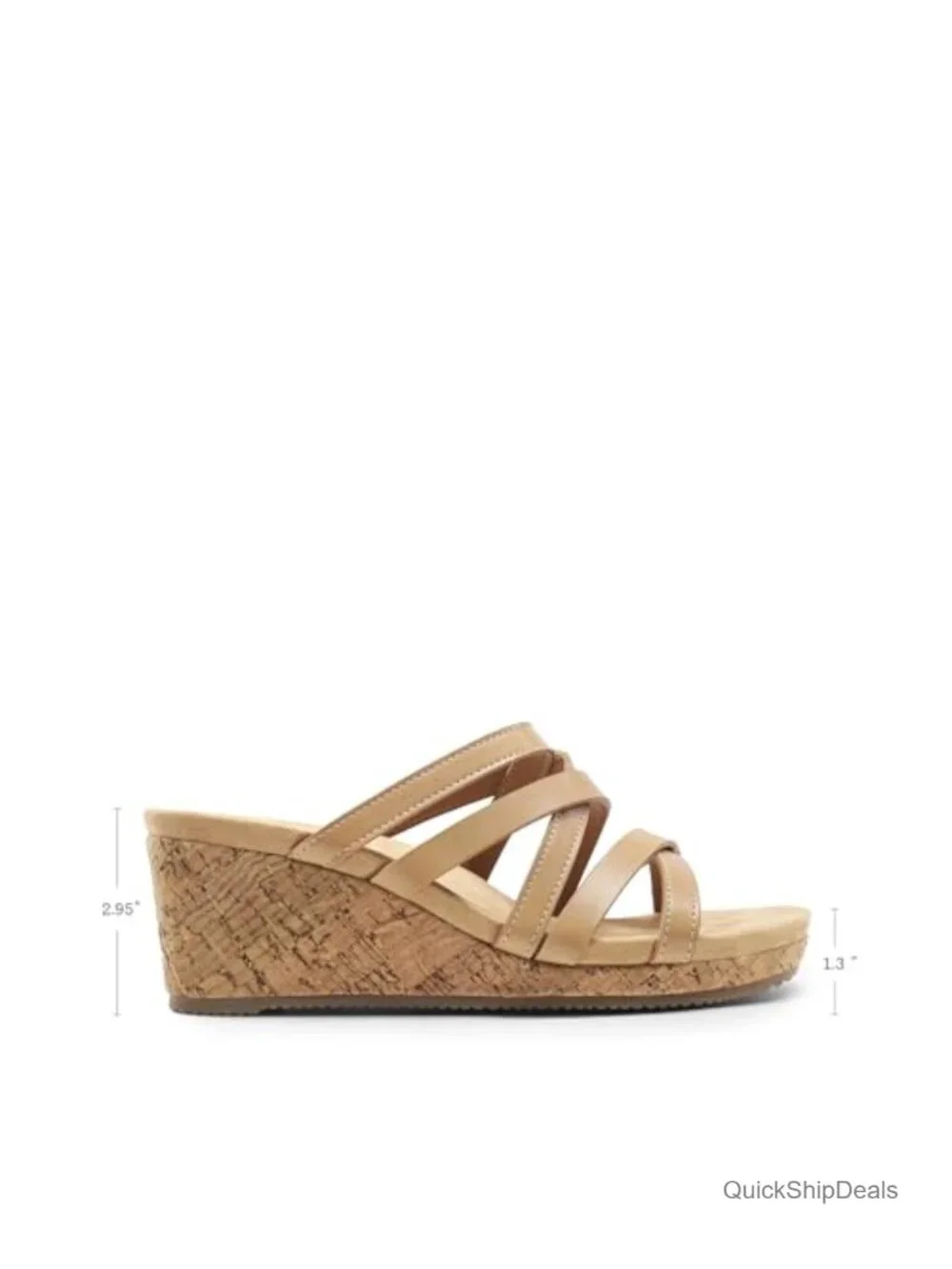 Women's Strappy Cork Wedge Platform Sandals Braided Slides